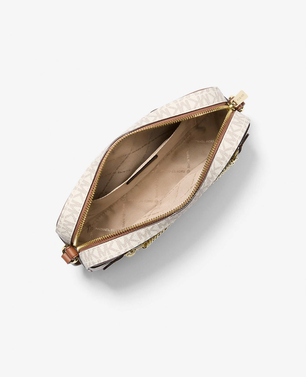 Michael Kors Jet Set Large Logo Crossbody Bag - White