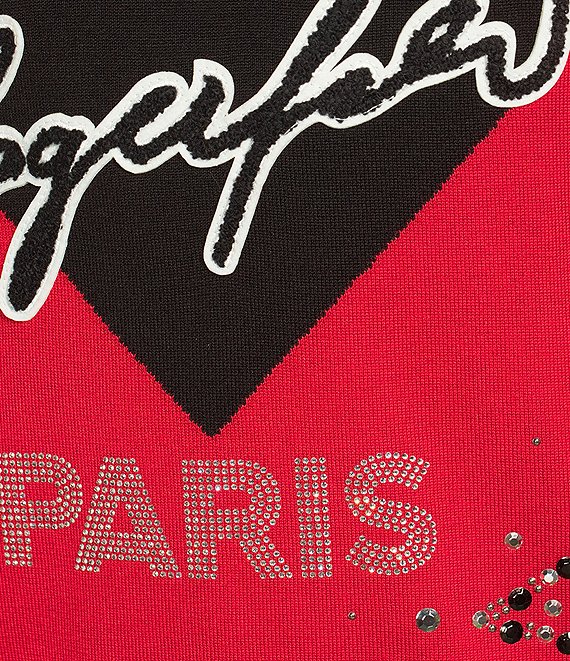 KARL LAGERFELD PARISCrew Neck Long Sleeve Heart Sweater