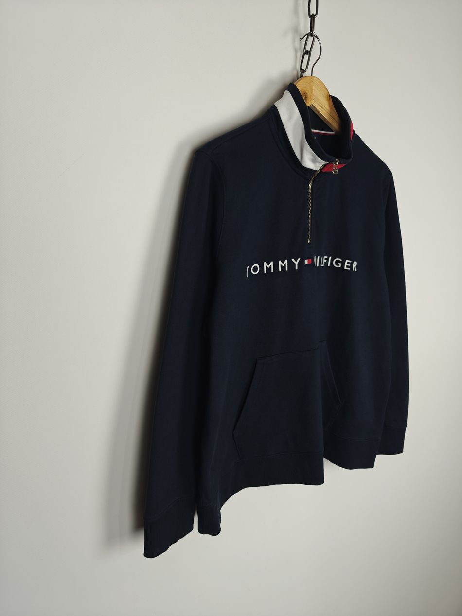 Logo Mock Turtleneck Half-Zip Sweatshirt