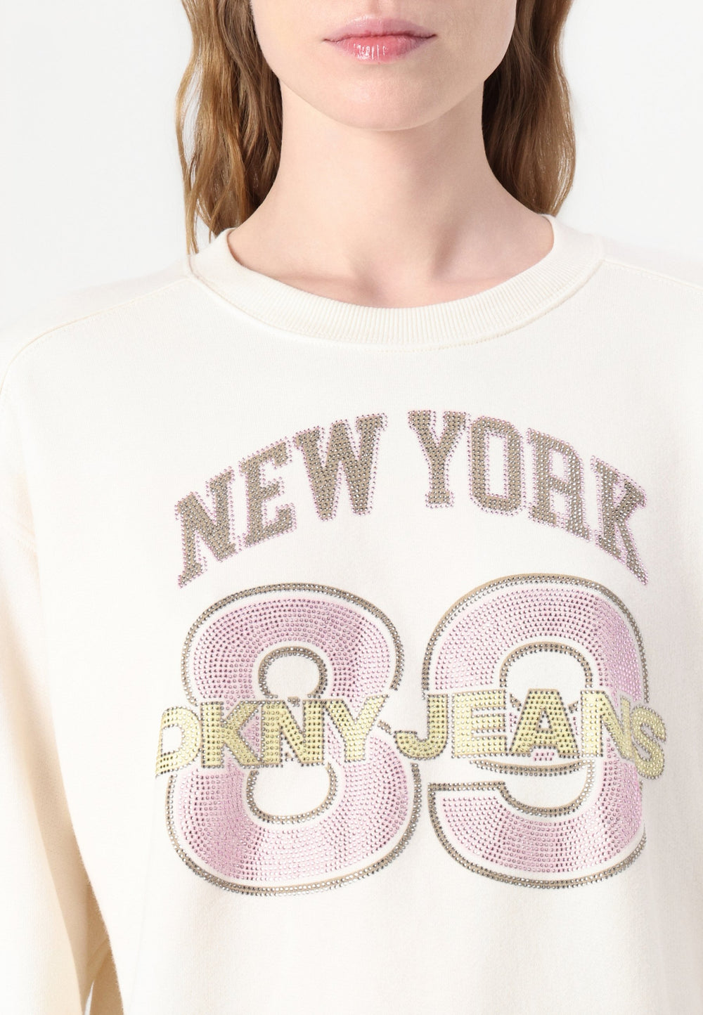 NEW YORK RHINESTONE LOGO CREW NECK - Sweatshirt