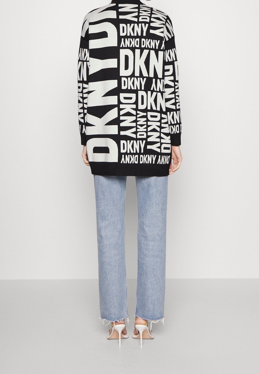 DKNY Women's Collarless Open-Front Long-Sleeve Cardigan