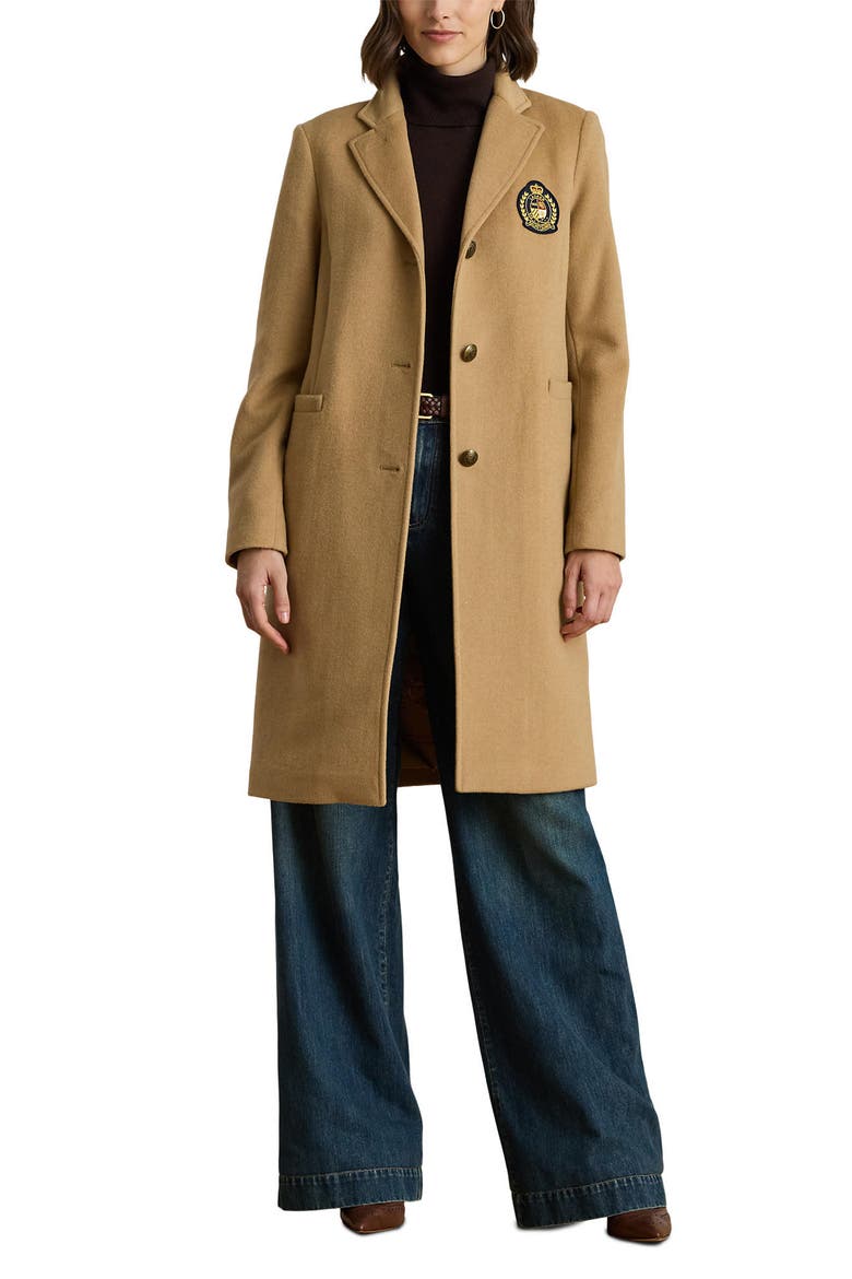 Ralph Lauren Logo Patch Wool Blend Jacket