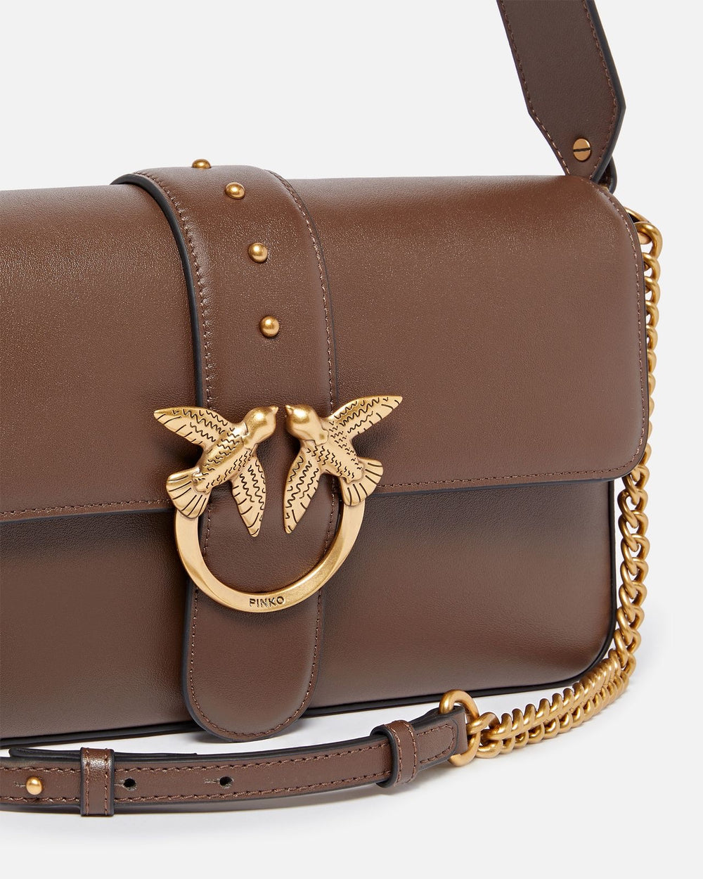 Pinko Love One Mini Slouchy crossbody bag in brown