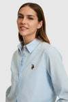 Women's Light Blue Long Sleeve Basic Shirt