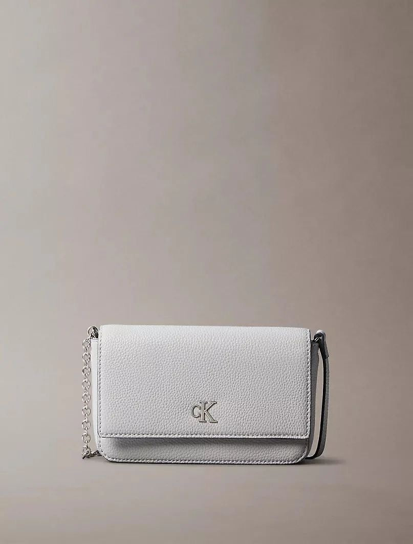 Calvin Klein Archive Hardware Flap Crossbody in Grey