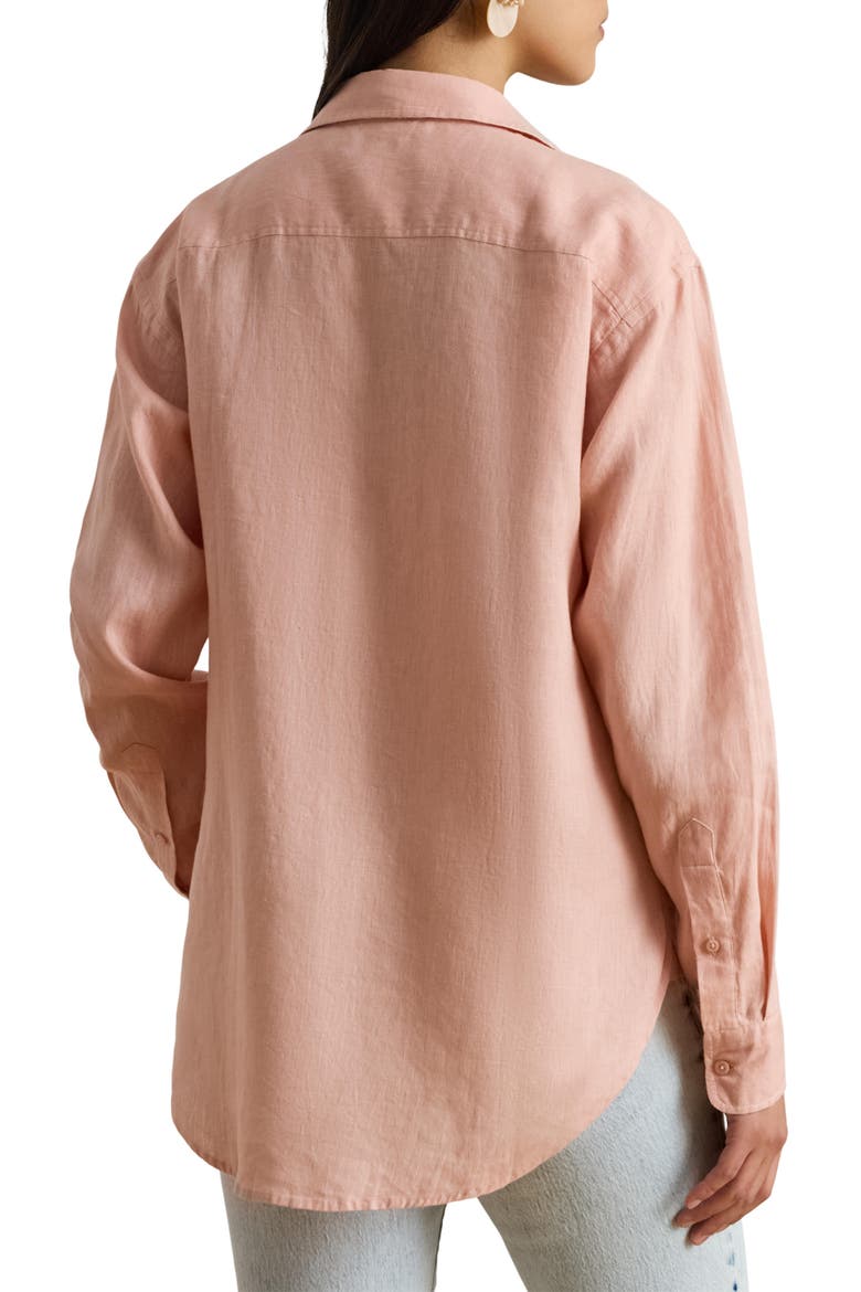 Relaxed Fit Eyelet-Logo Linen Shirt Save your Wishlist Lauren Petite