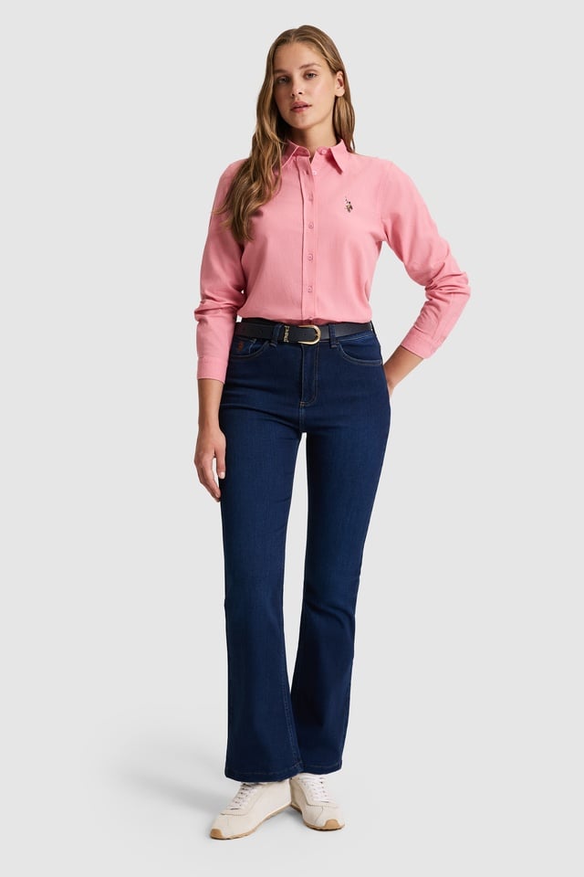 Women's White Long Sleeve Basic Shirt