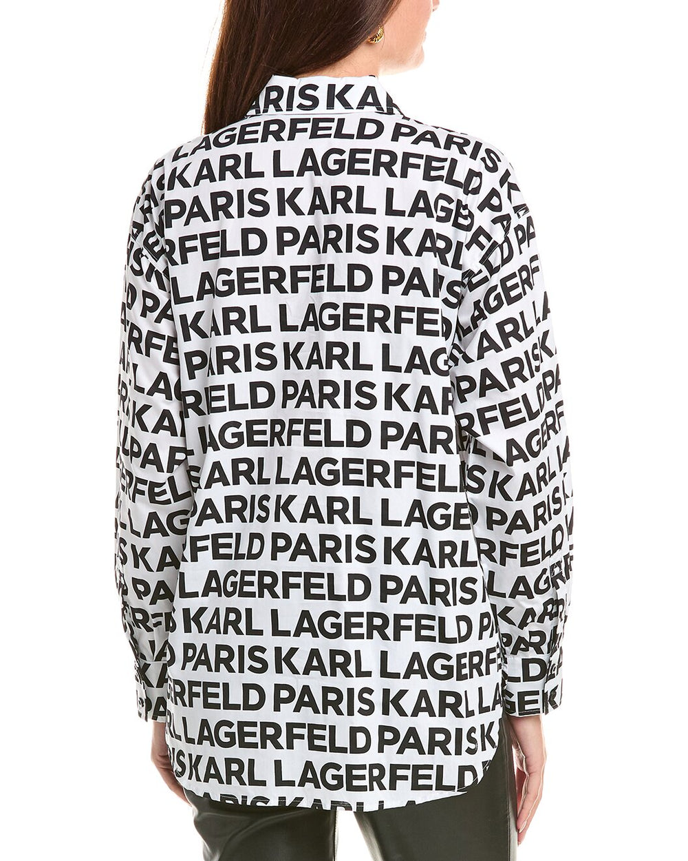 Karl Lagerfeld Paris Women's Logo-Print Button-Up Shirt