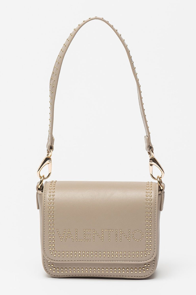 Valentino Shine Re Flap Studded Bag in Taupe or Cafe