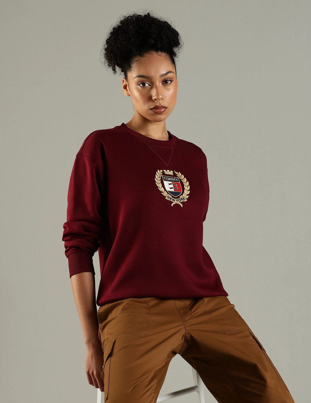 Tommy Hilfiger Women’s Crest Logo Fleece Sweatshirt