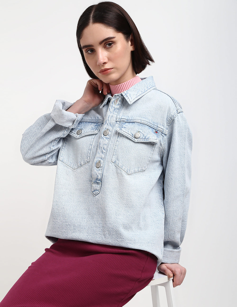 Tommy Hilfiger Long Sleeve Relaxed Popover Shirt