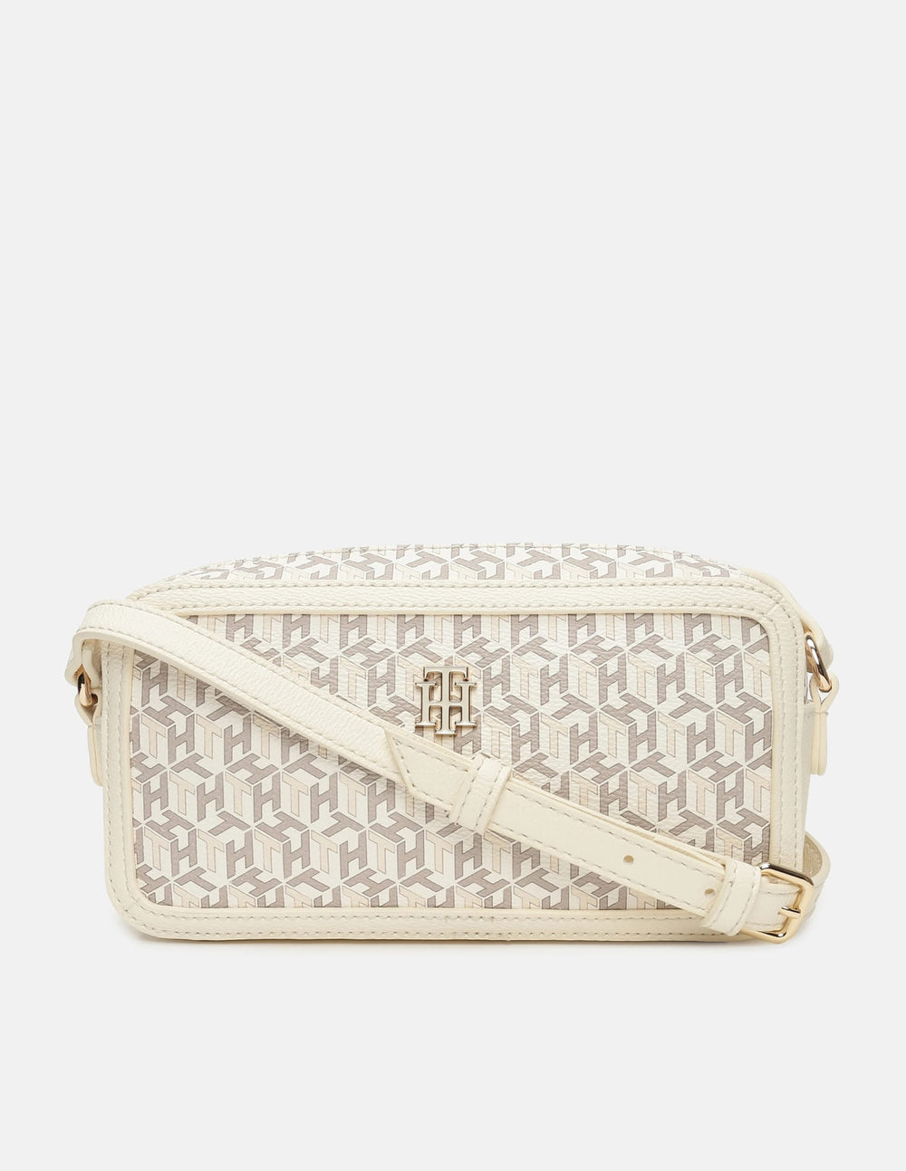 Tommy Hilfiger Logo Off-White Polyurethane Sling Bag