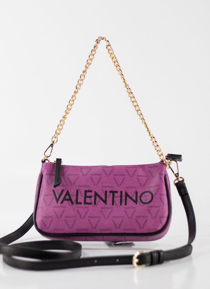 Valentino Liuto pochette bag in a purple/malva and black multi-color design