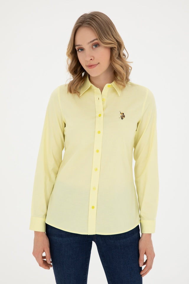 CLASSIC FIT COTTON OXFORD SHIRT - Button-down blouse - wicket yellow