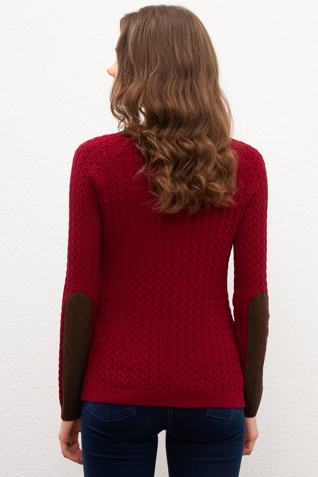 Women Burgundy Sweater
