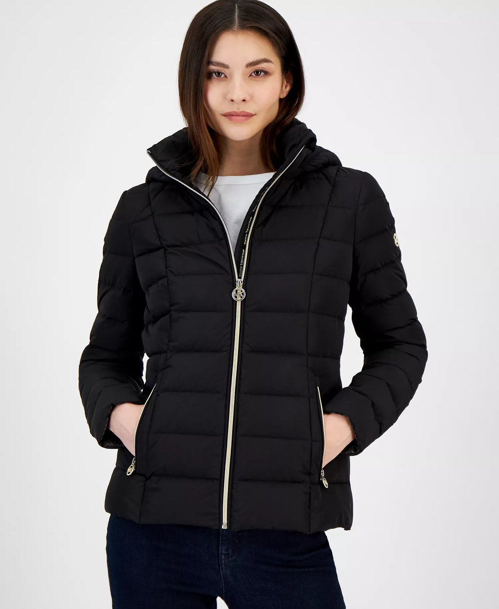 Michael Kors Women's Hooded Zip Packable Puffer Coat
