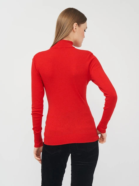 Anne Klein Womens Red Long Sleeve Sweater