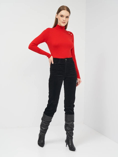 Anne Klein Womens Red Long Sleeve Sweater