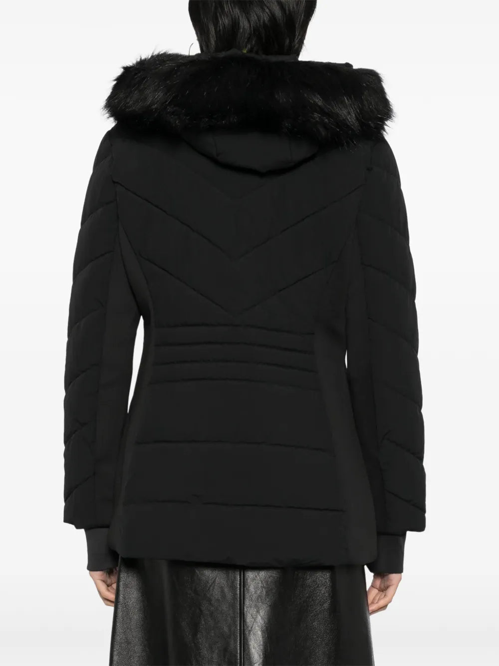 Michael Kors Puffer Coat Chest Zipper & Faux Fur Hood