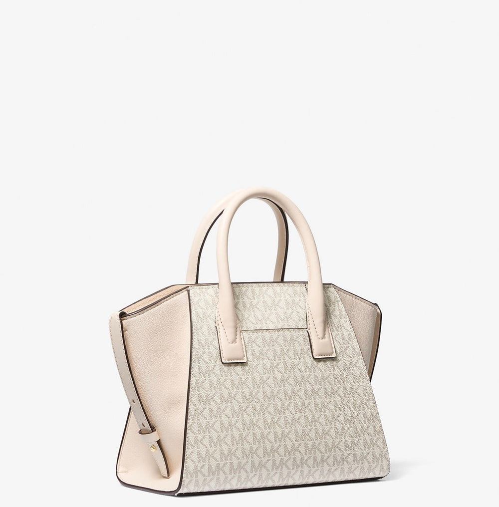 Avril Small Logo and Leather Satchel