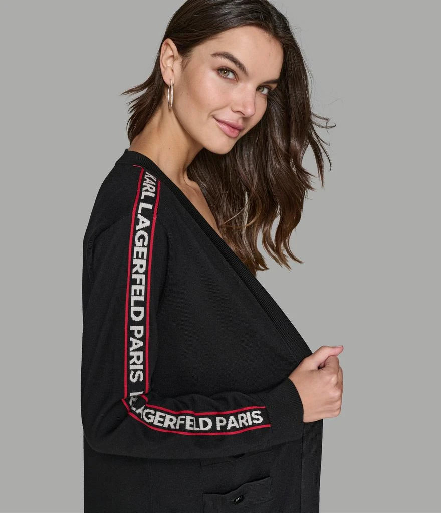 Karl Lagerfeld Paris LONG CARDIGAN WITH LOGO TAPING