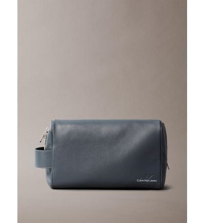 Calvin Klein Jeans Monogram Soft wash bag in black polyurethane small logo