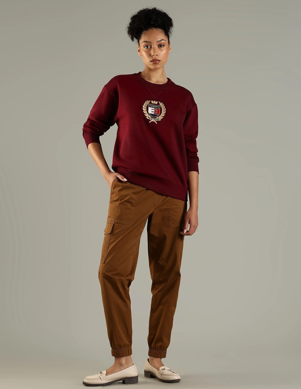 Tommy Hilfiger Women’s Crest Logo Fleece Sweatshirt