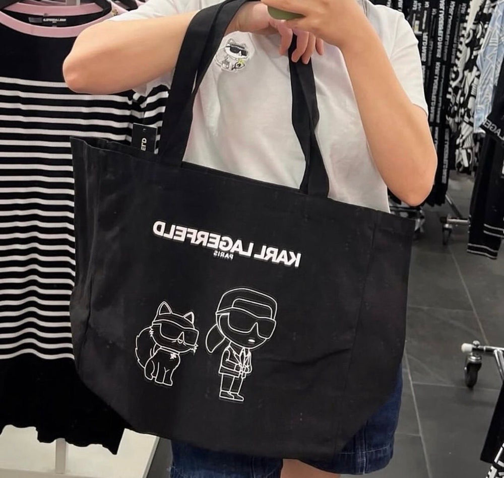 Karl Lagerfeld Konik canvas tote bag black