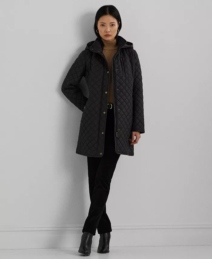 Lauren Ralph Women's Hooded Anorak Quilted Coat