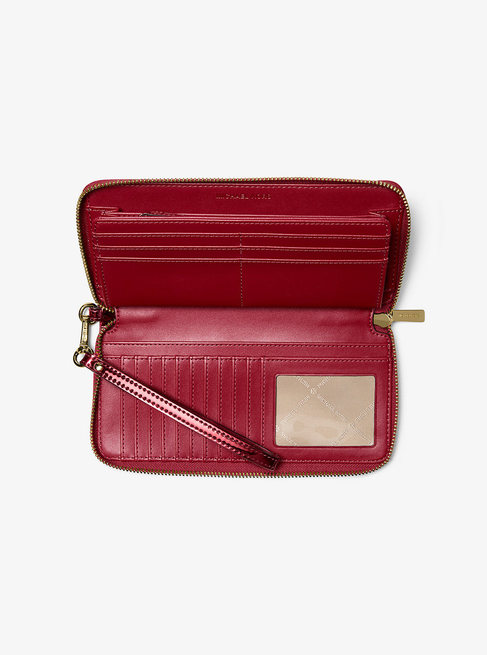 Jet Set Large Metallic Logo Debossed Continental Wallet