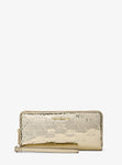 Jet Set Large Metallic Logo Debossed Continental Wallet