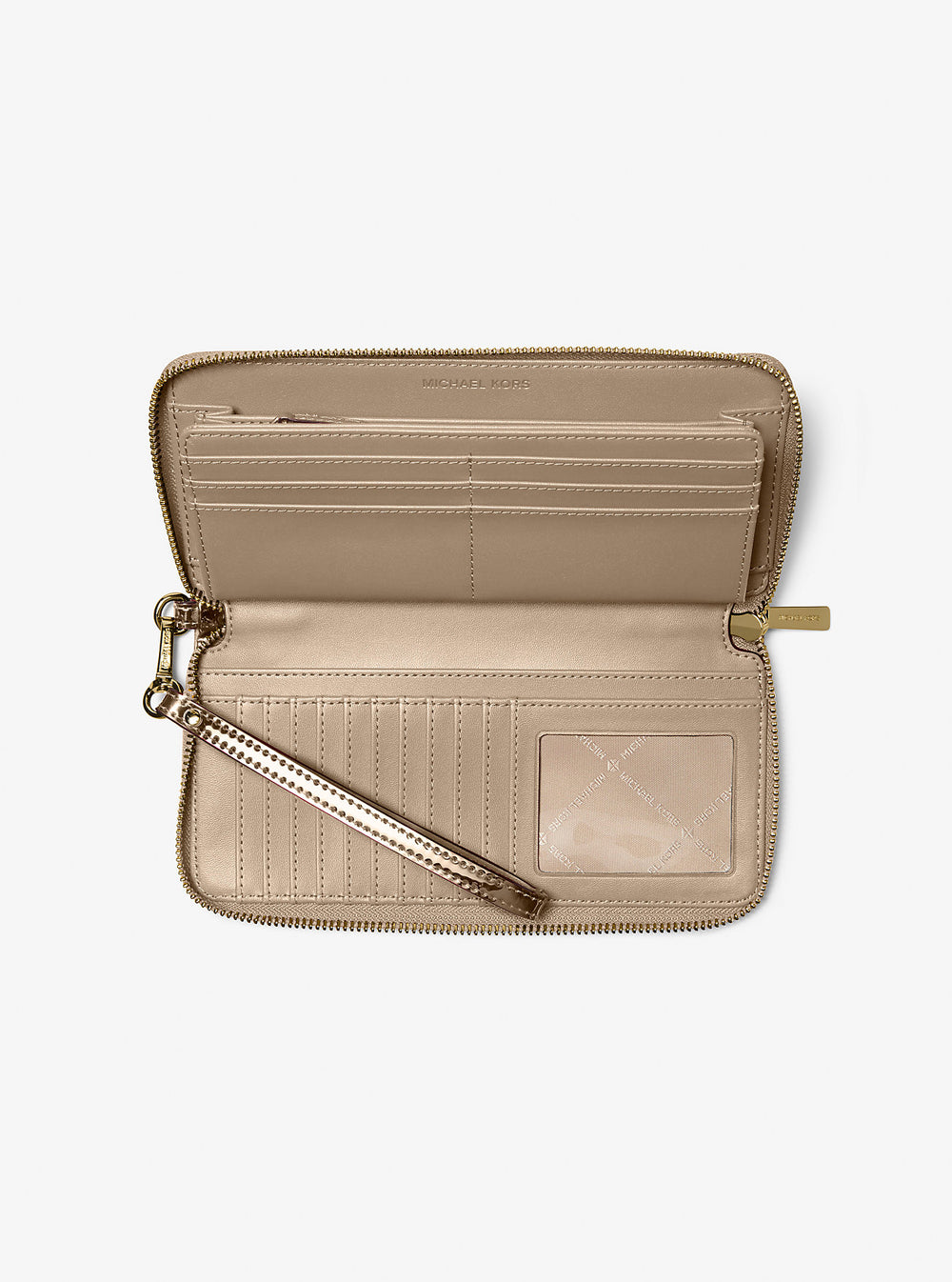 Jet Set Large Metallic Logo Debossed Continental Wallet