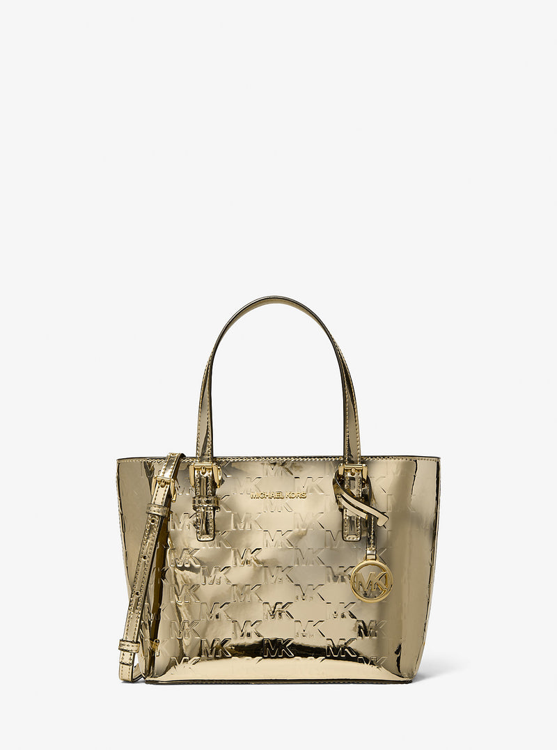 Jet Set Extra-Small Metallic Logo Debossed Convertible Tote Bag