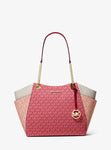 Jet Set Large Color-Block Signature Logo Tote Bag