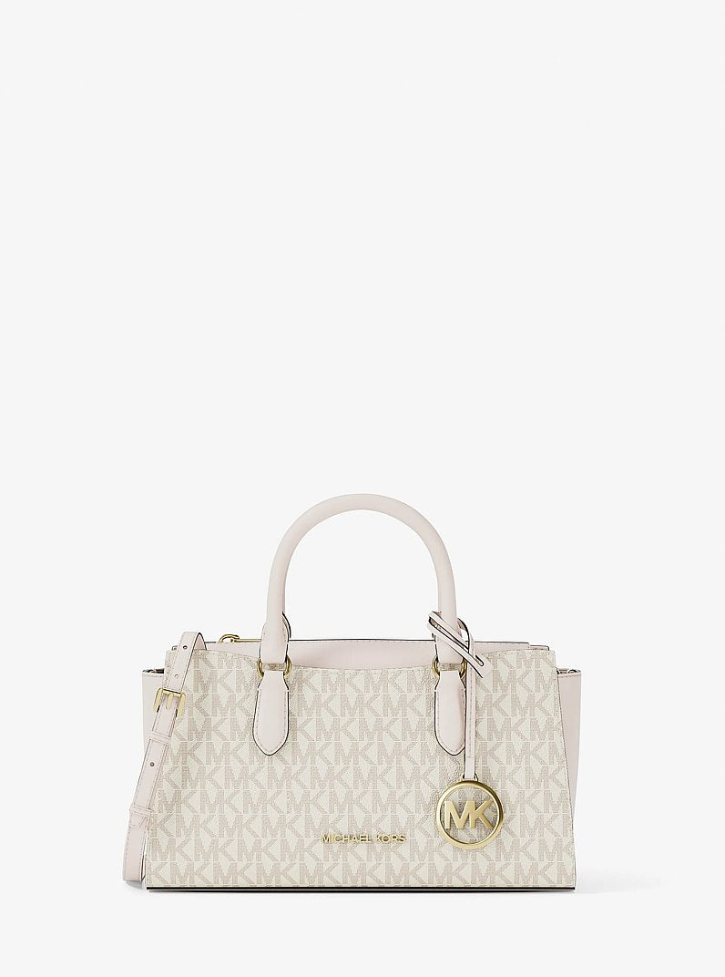 Michael Kors Outlet Arden Small Color-Block Signature Logo Messenger Bag