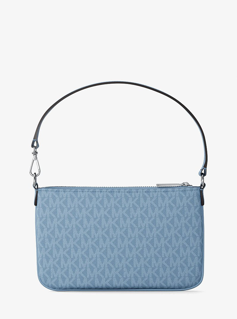 Michael Kors Jet Set Small Signature Logo Convertible Wristlet (Light Sky) 35T5STVW5B-Sky