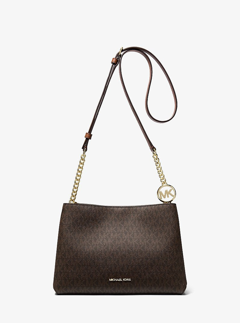 Christina Medium Signature Logo Messenger Bag