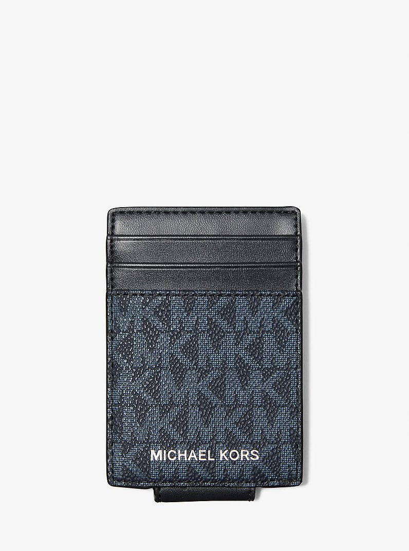 Michael Kors Outlet Cooper Signature Logo Money Clip Card Case