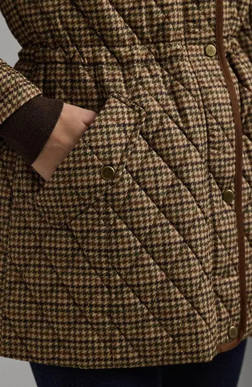 Ralph Lauren Houndstooth Check Quilted Jacket