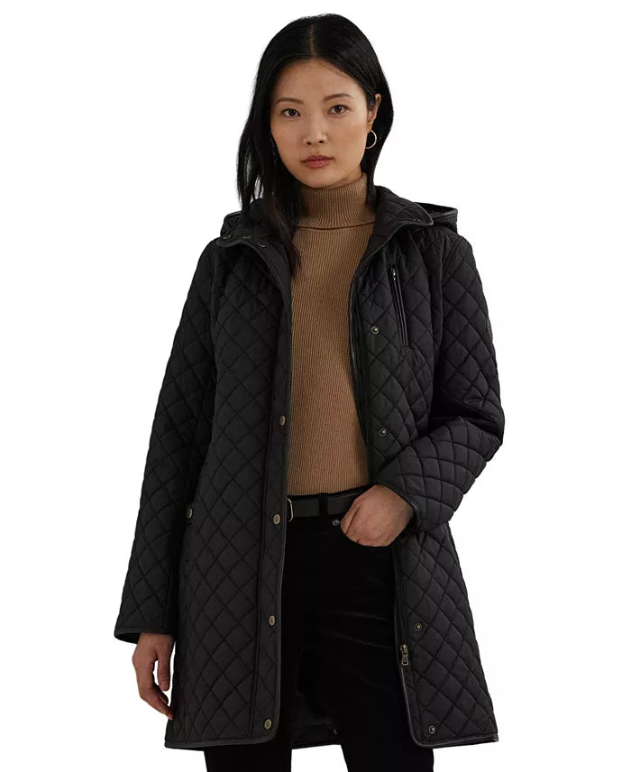 Lauren Ralph Women's Hooded Anorak Quilted Coat