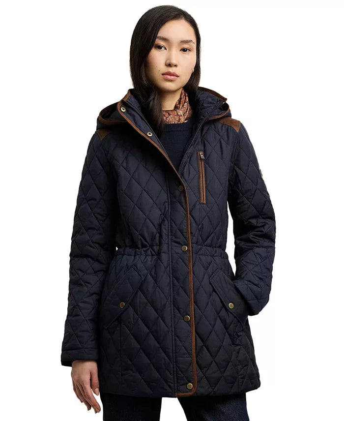 Lauren Ralph Women's Hooded Anorak Quilted Coat