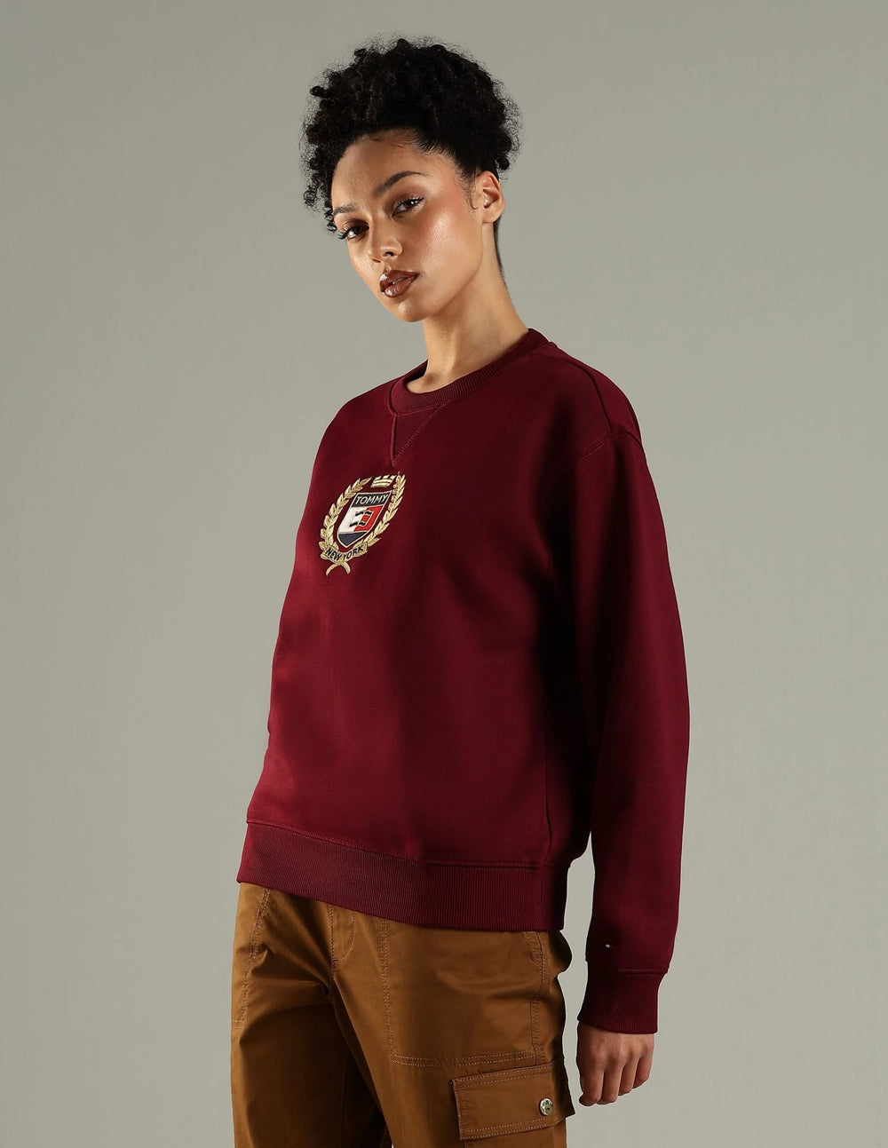 Tommy Hilfiger Women’s Crest Logo Fleece Sweatshirt