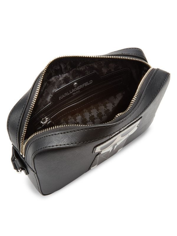 Karl Lagerfeld Paris Maybelle Womens Choupette Crossbody In Black