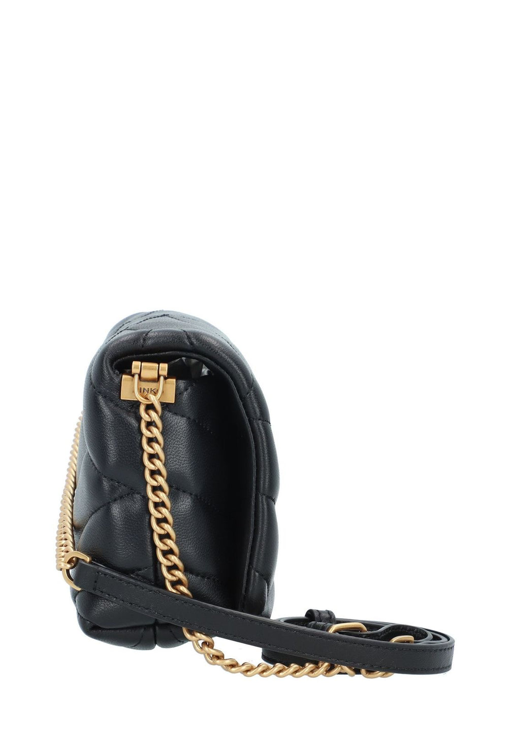 Pinko Love Click Puff Baby black sheepskin leather crossbody bag