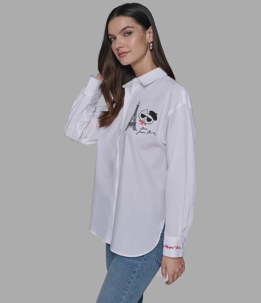 Karl Lagerfeld Paris CHOUPETTE IN PARIS POPLIN SHIRT