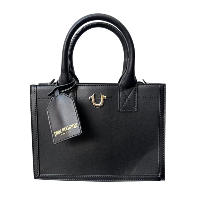 True Religion Black Modern Edge Charm Tote Bag