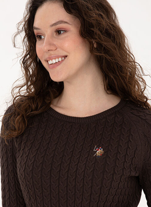 U.S. Polo Assn Women's Cable Slim Fit Sweater