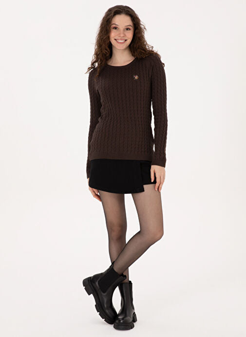 U.S. Polo Assn Women's Cable Slim Fit Sweater