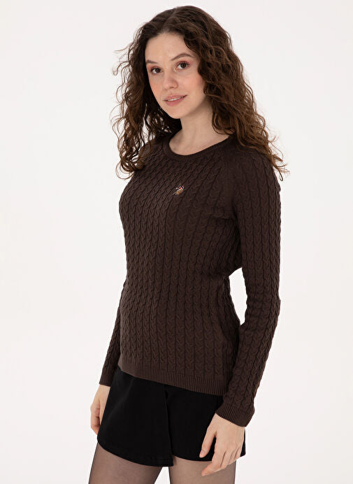 U.S. Polo Assn Women's Cable Slim Fit Sweater