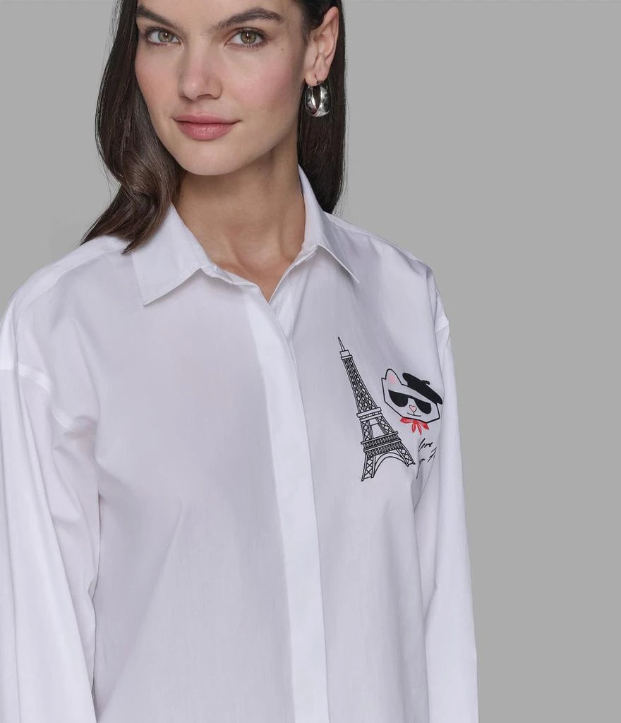 Karl Lagerfeld Paris CHOUPETTE IN PARIS POPLIN SHIRT